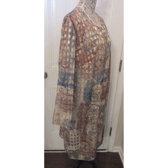 R&M Richards by Karem Kwong Womens Vintage Sheer Long Jacket Side Slits Size 20W - Picture 6 of 8